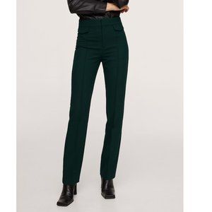 NWT Mango - Green Slim Straight seam Fit pants